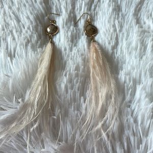 Drop Feather Duster Earrings